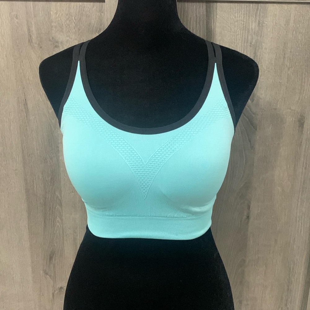 New Woyyho Teal Blue Criss Cross Sports Bra Women's Size Small Without Tags